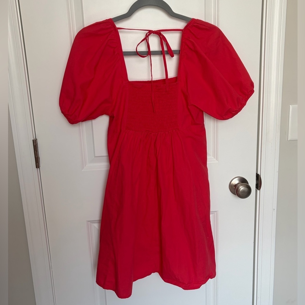 Draper James Spring Easter Red Puff Sleeve Dress - Size XS - Picture 7 of 7